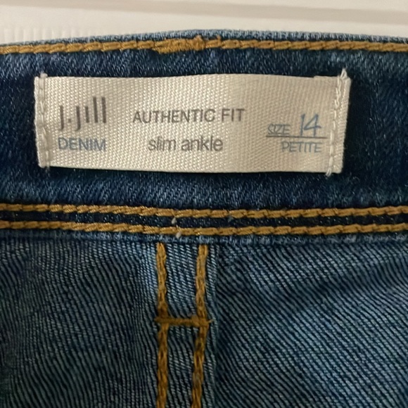 J Jill authentic fit slim ankle jeans in size 14 Petite - Picture 3 of 3